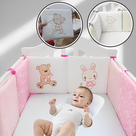 bebe couche dos berceau tour de lit rose nounours