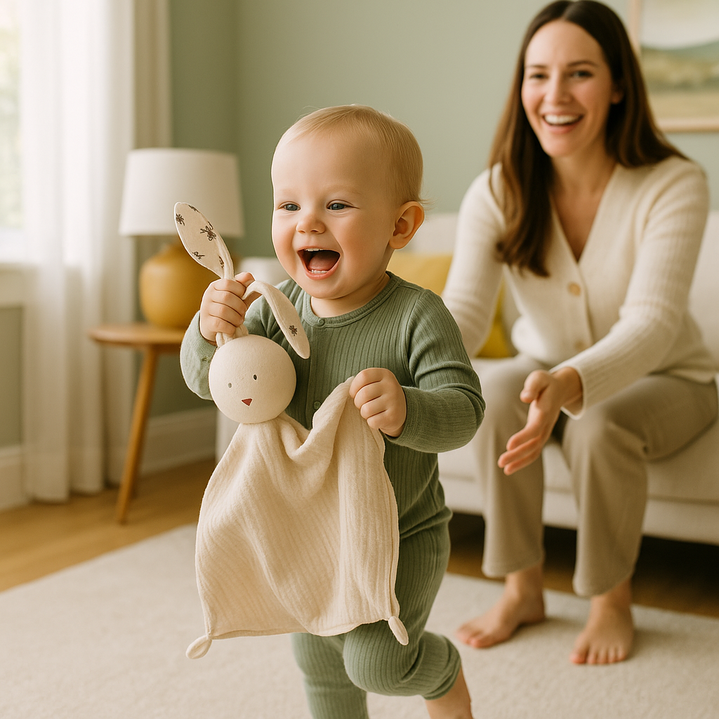 bebe court avec doudou bebe lapin mousseline
