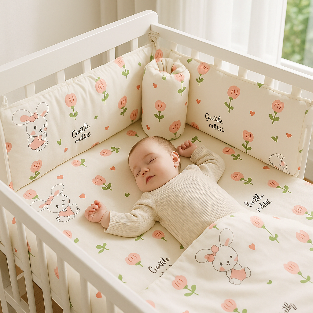bebe dort profondement berceau tour de lit bebe motif fleur