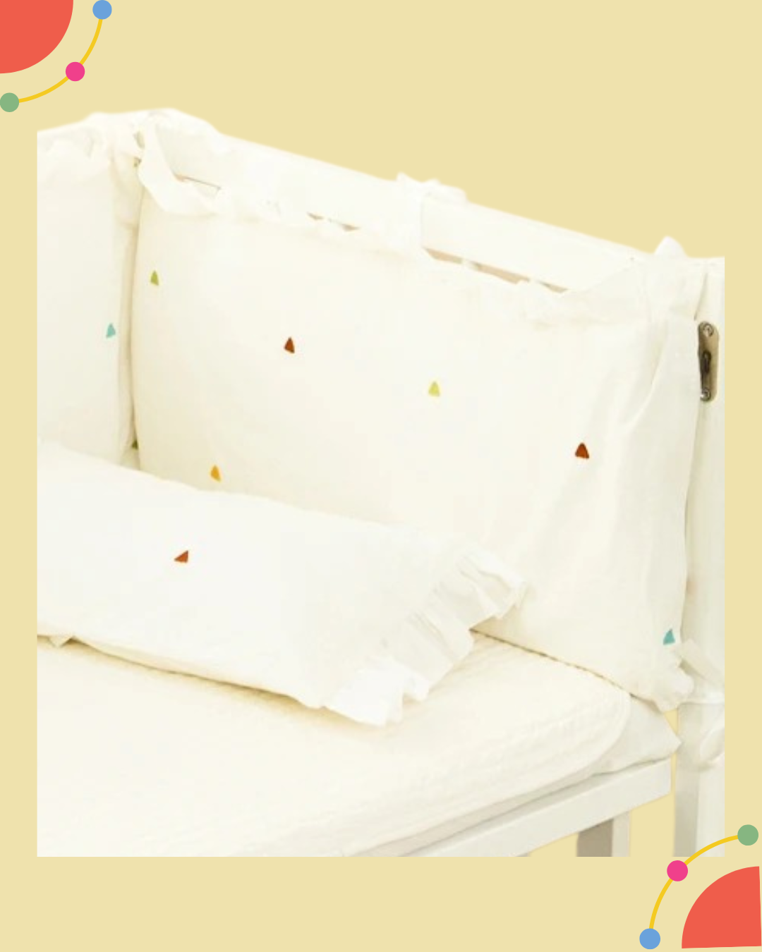 coussin tour de lit triangle colore