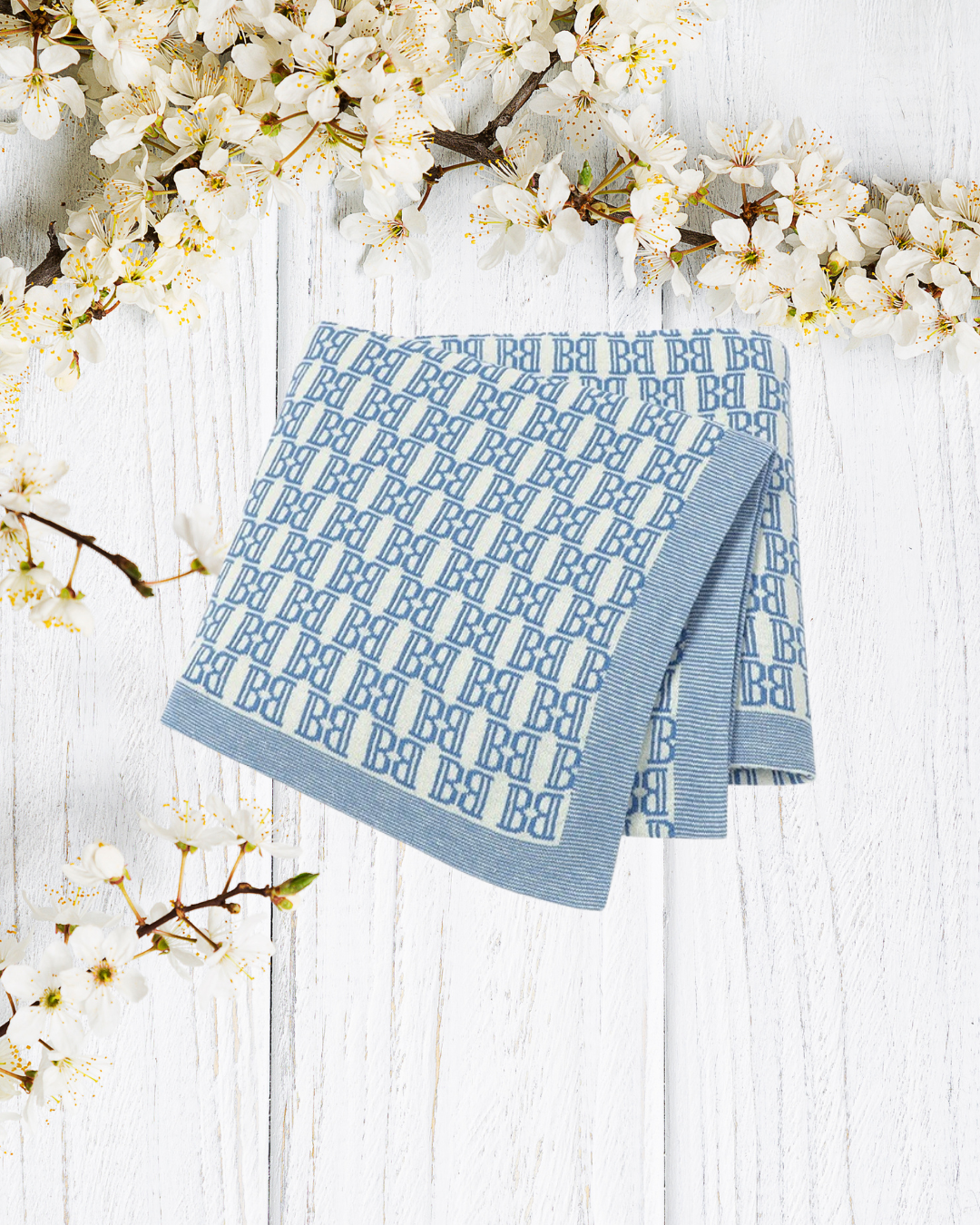couverture bebe tricot coton bleu ciel
