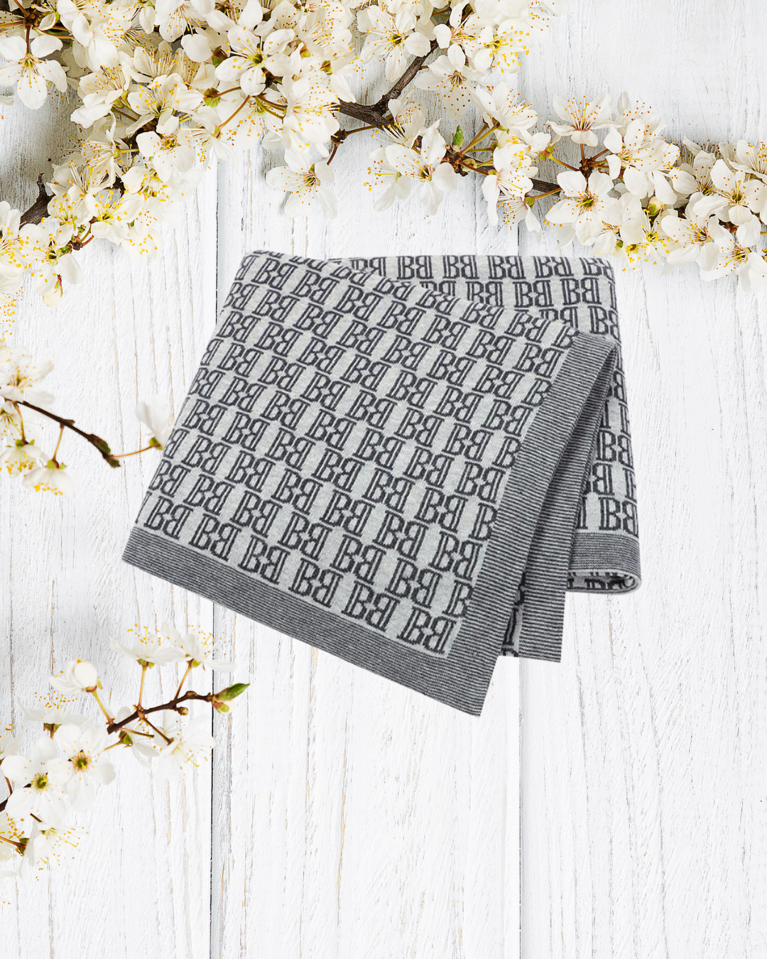 couverture bebe trico coton bleu fonce