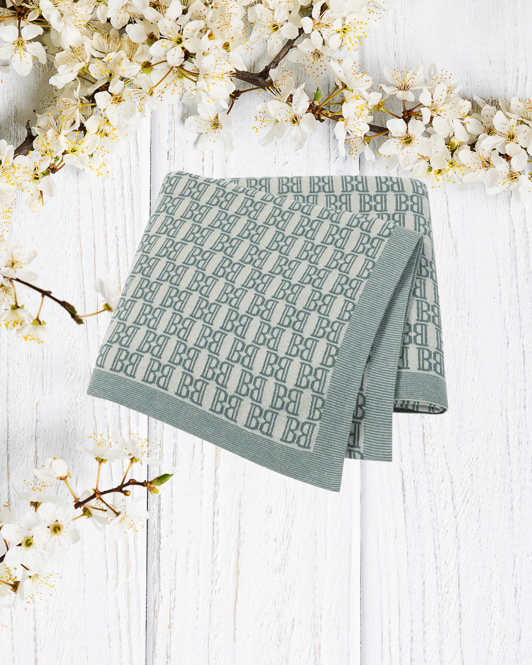 couverture bebe tricot coton gris