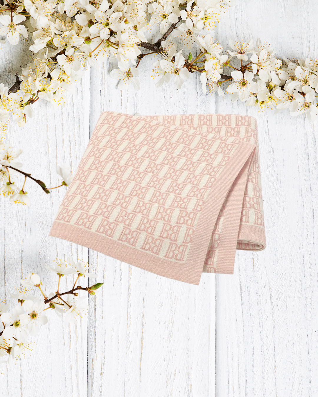 couverture bebe tricot coton rose