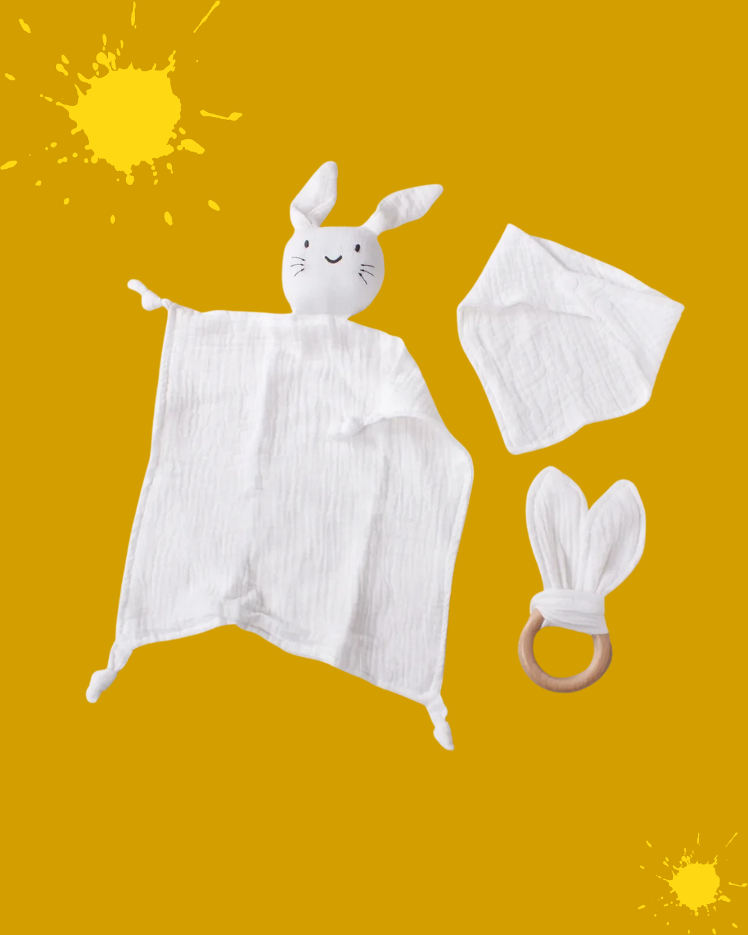doudou bebe pur coton mousseline chat blanc