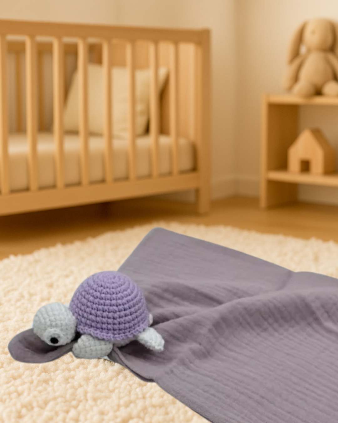 doudou bebe tortue coton tricot mousseline chambre bebe