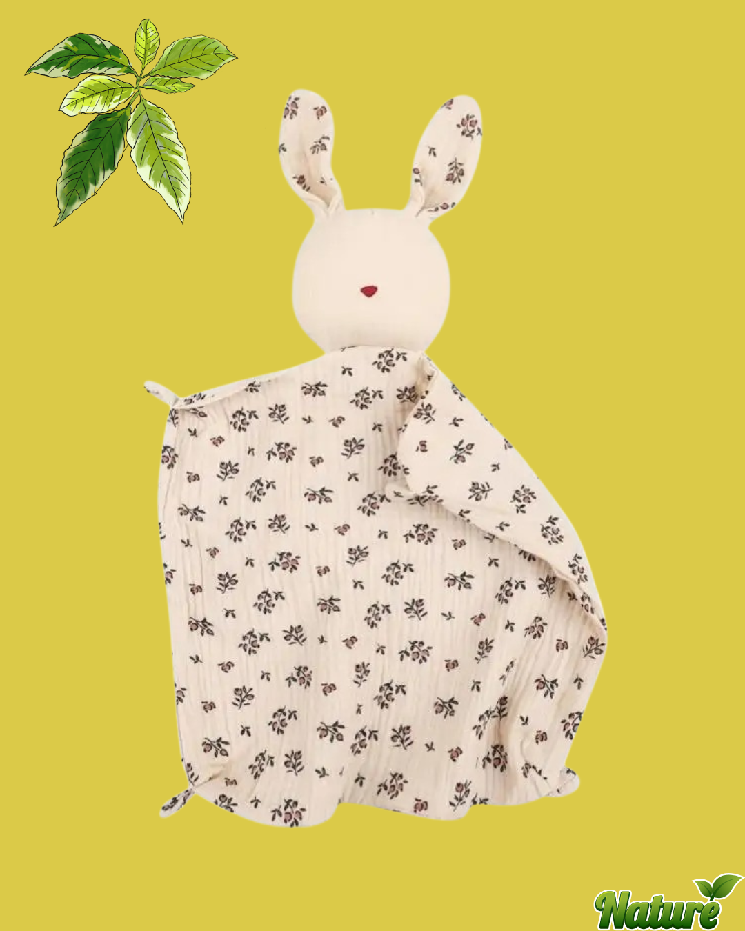 doudou lapin mousseline coton spongieux rose