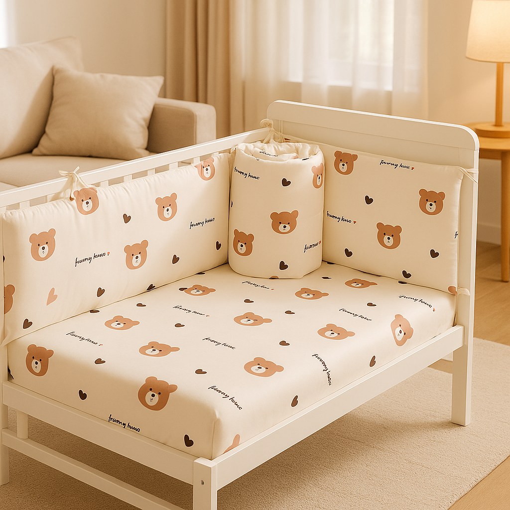 presentoir tour de lit bebe motif tete ours