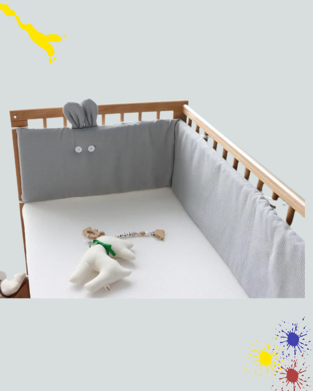 tour de lit bebe gris berceau