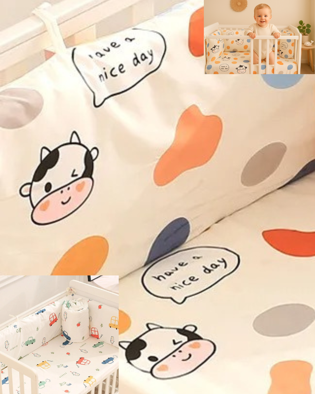 tour de lit bebe motif animal dessins animes