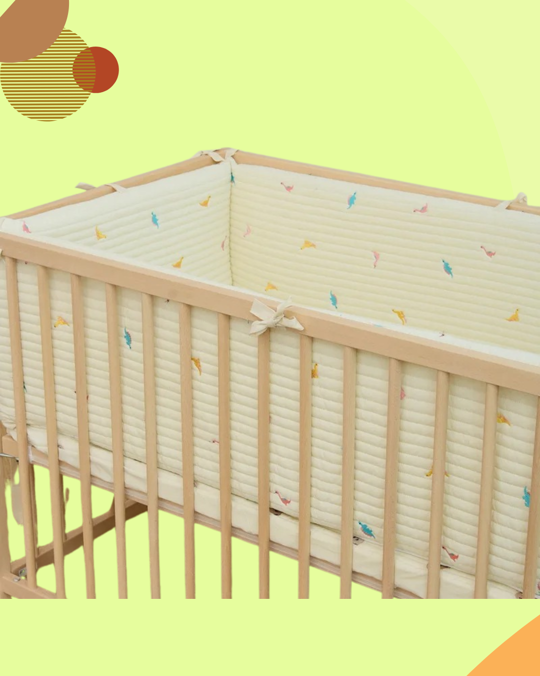 tour de lit bebe motif dinosaure colore