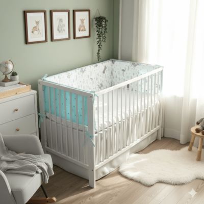 tour de lit bebe presentoir motif biche