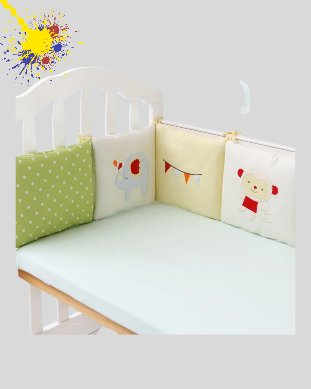 tour de lit coton cent pour cent bio berceau petit elephant