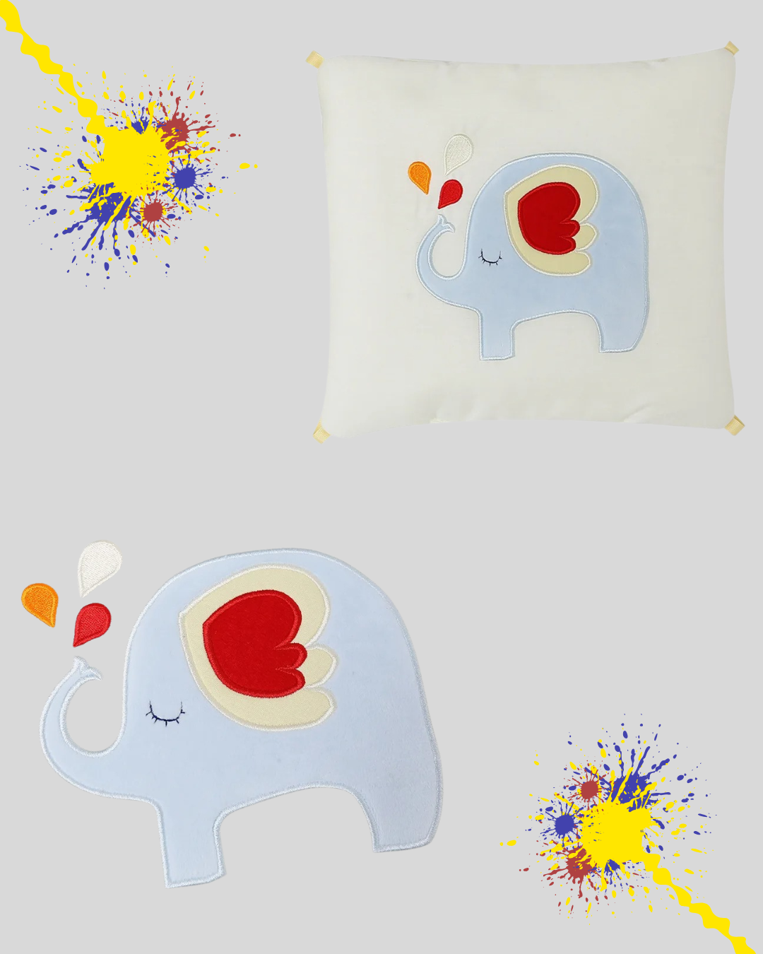 tour de lit deux coussins coton bio elephantau