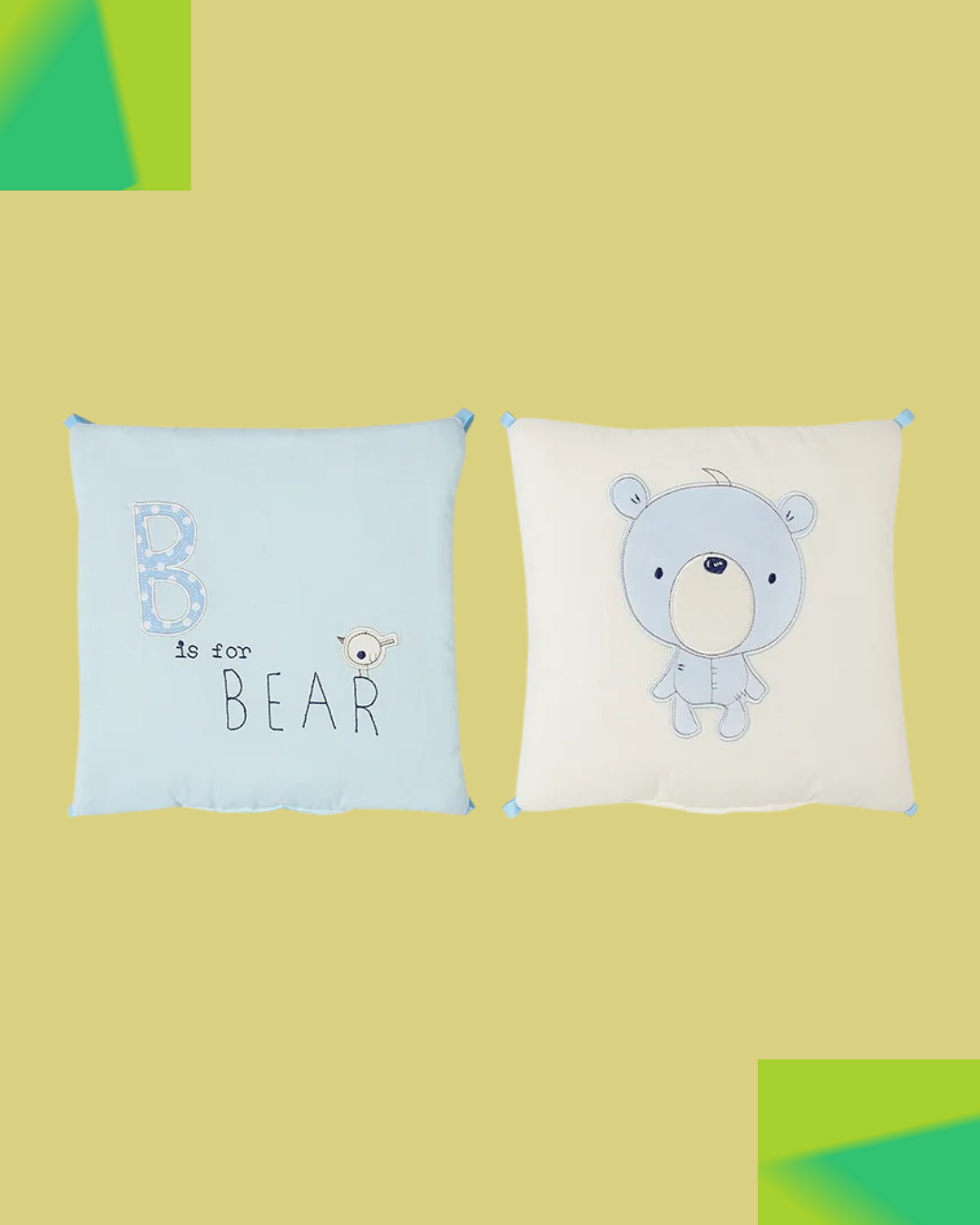 tour de lit deux coussins tete ours