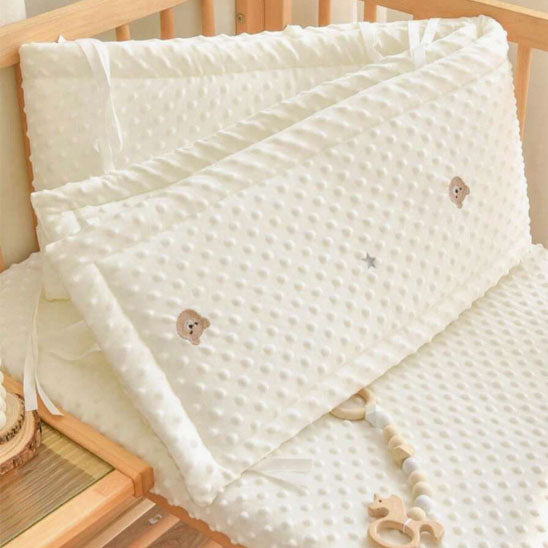 tour de lit presentoir coton polyester bulees tete ours