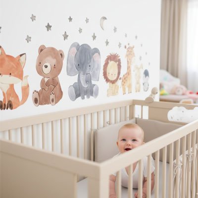 bebe berceau rit Stickers muraux chambre decoree