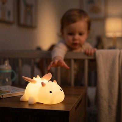 bébé berceau tend main attraper Veilleuse bébé dragon jaune