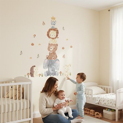 bebe jour mur Stickers muraux motif animaux