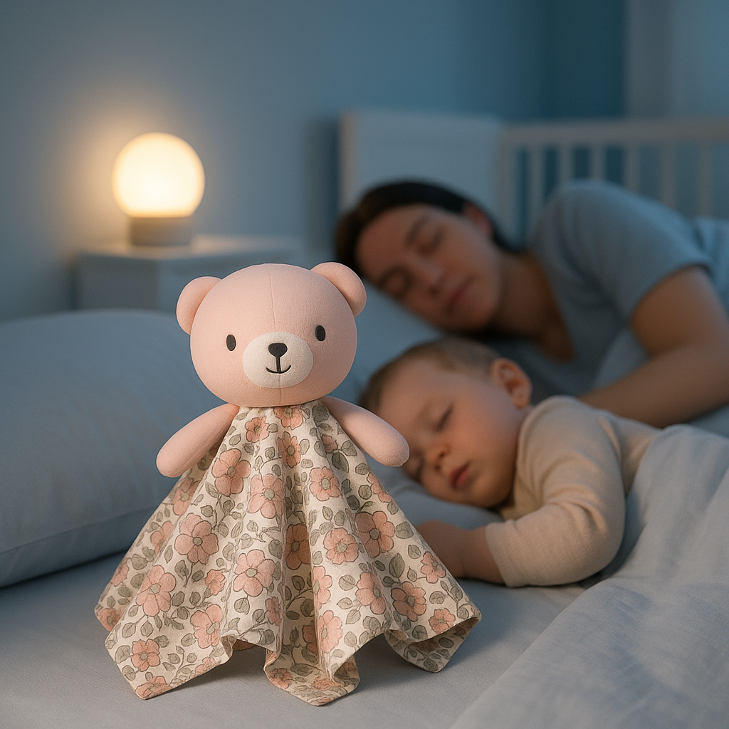 bebe dort avec maman doudou bebe ourson coton