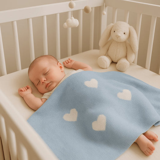 bebe dort dos bleuos couverture bebe tricot