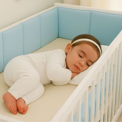 bebe dort paisiblement berceau tour de lit bebe coton blanc