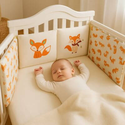 bebe dort point ferme berceau tour de lit petit renard