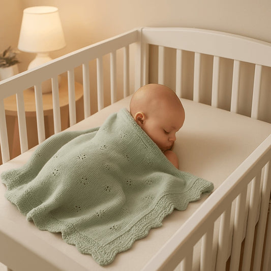 bebe dort recouvert couverture bebe tricot vert