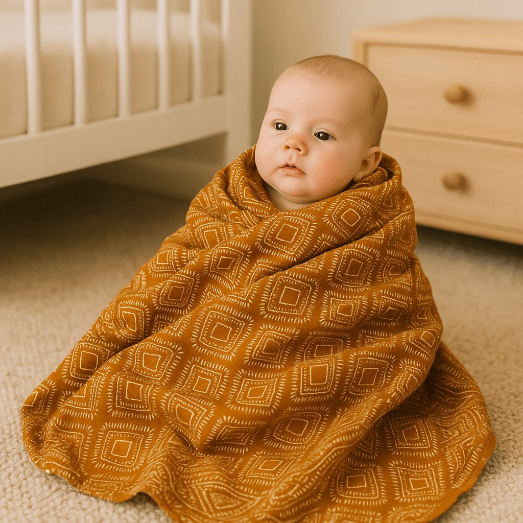 bebe enveloppe couverture emmaillotage mousseline coton biologique