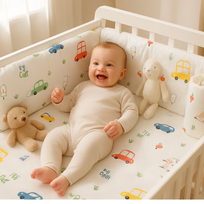 bebe rit couche dans berceau tour de lit bebe motif voiturette