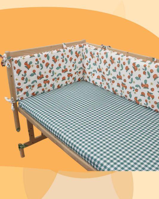 berceau tour de lit bebe motifs oranges