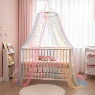 Ciel de lit mulicolore chambre bébé