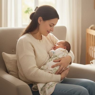 Couverture bébé oie ecureuil lapin maman bébé