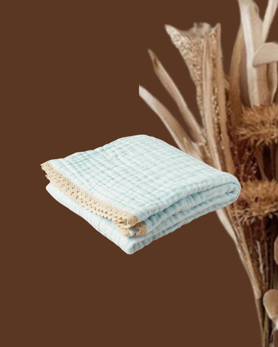 couverture bebe coton bambou mousseline bleu ciel