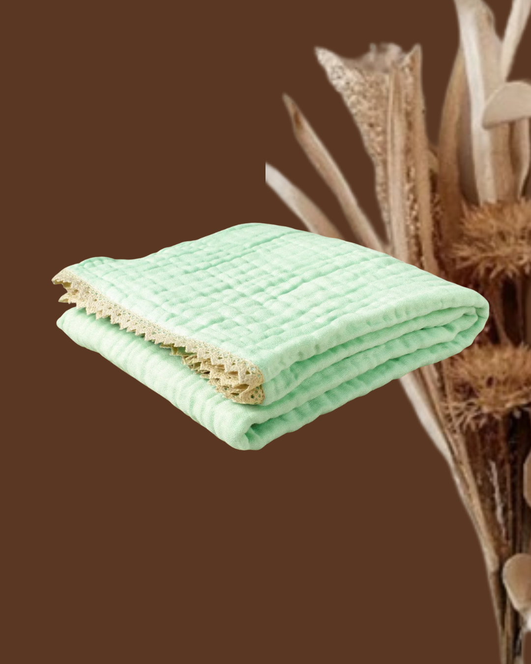 couverture bebe coton bambou mousseline vert turquois
