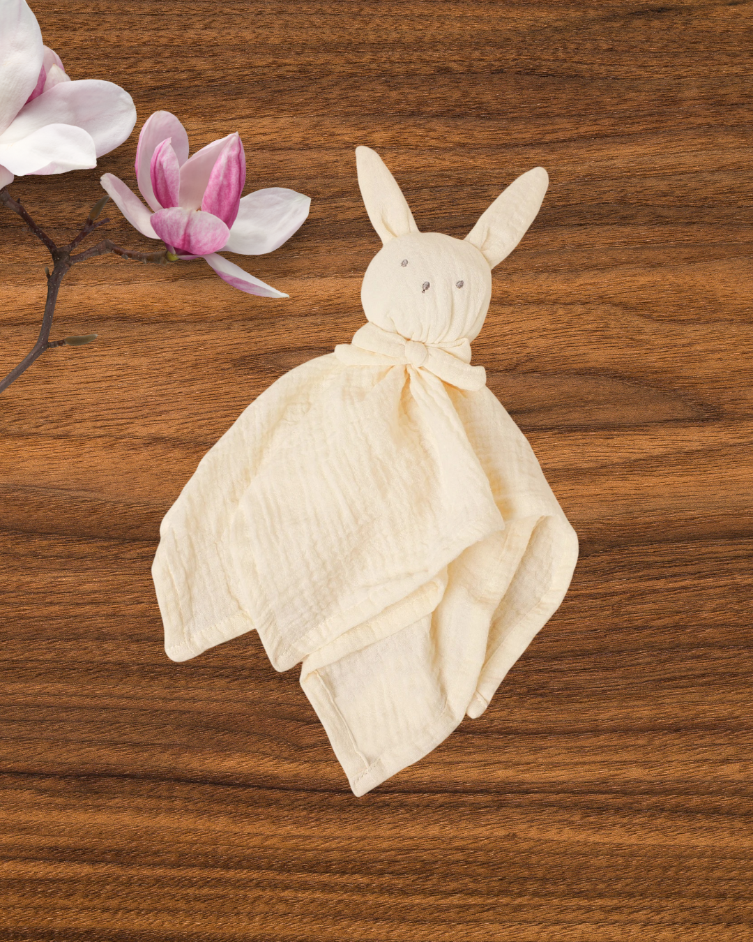 doudou lapin mousseline coton beige