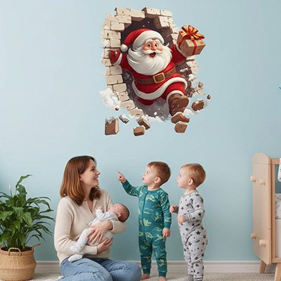 maman bebes conversation affective chambre enfants Stickers muraux pere noel
