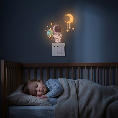 Stickers muraux chambre bebe sommeil profond berceau nuit