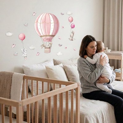 Stickers muraux chambre decoree maman poupoune bébé