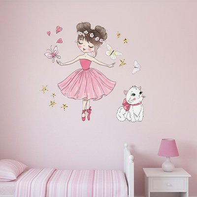 Stickers muraux decor rose princesse