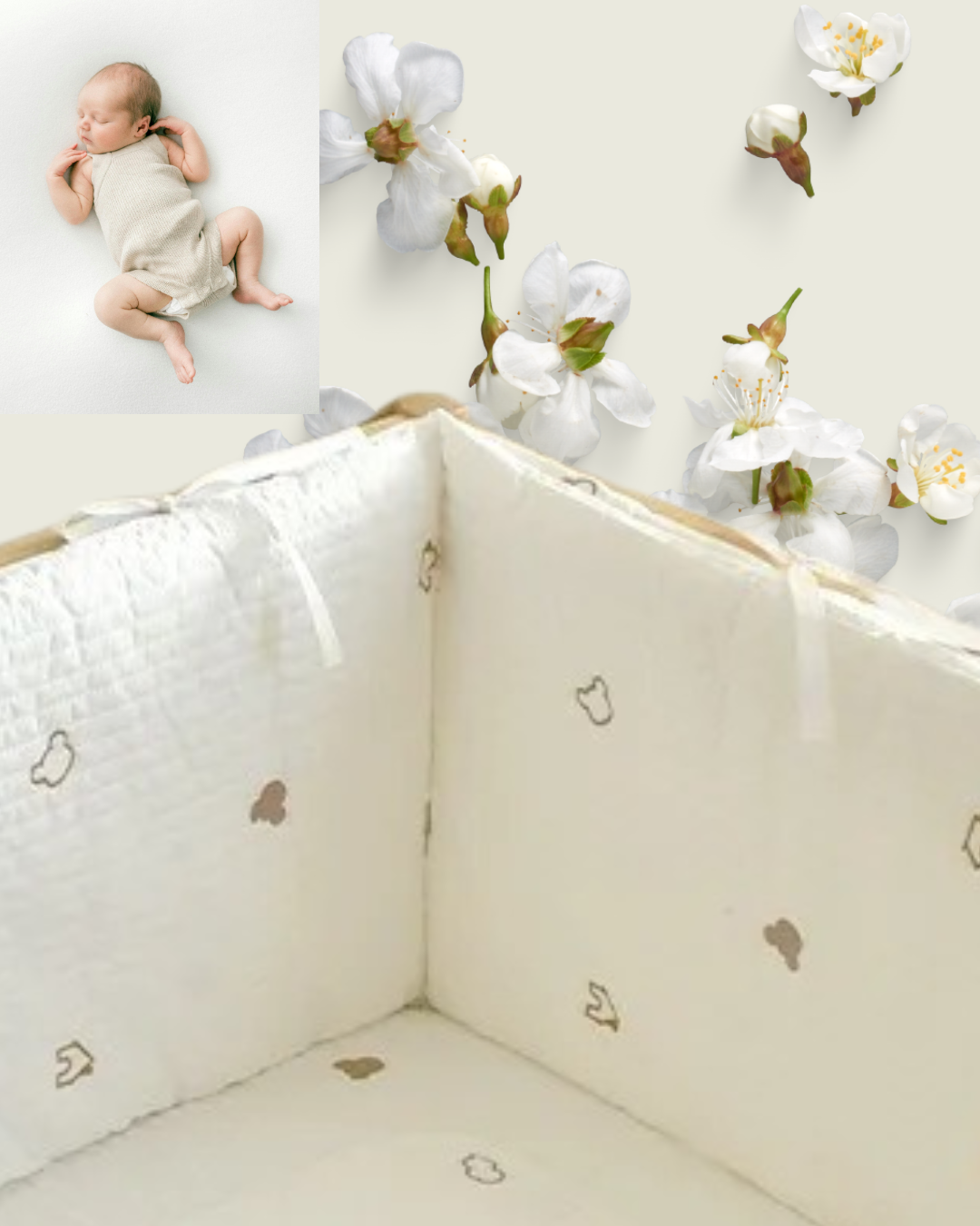 tour de lit coton bebe dort famille paisible