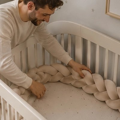 Tresse de lit marron papa heureux place tresse de lit berceau
