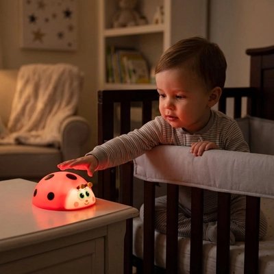 Veilleuse bébé coccinelle bebe joue chambre bebe berceau